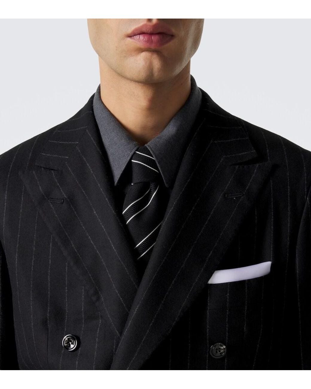 Dunhill Blue Striped Silk Tie for men