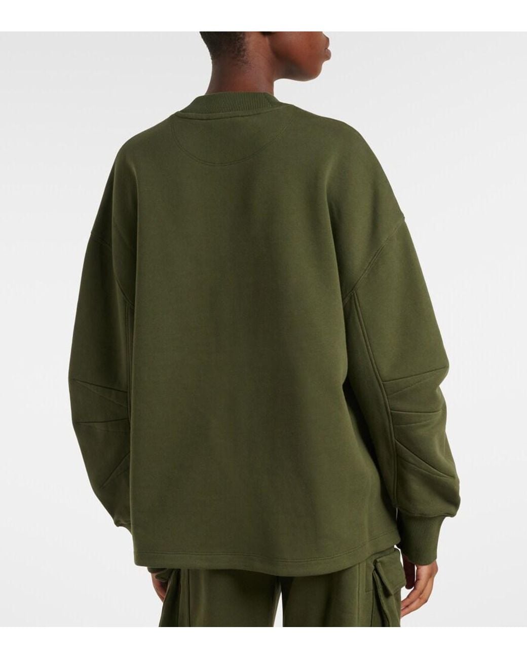 The Attico Green Oversized Cotton Jersey Sweatshirt