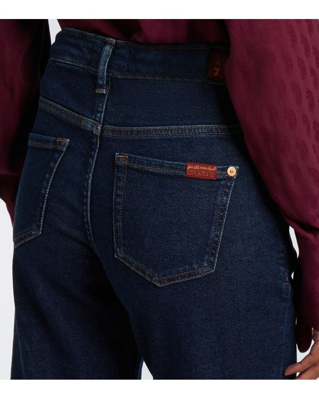 7 For All Mankind Blue Calie Straight Jeans
