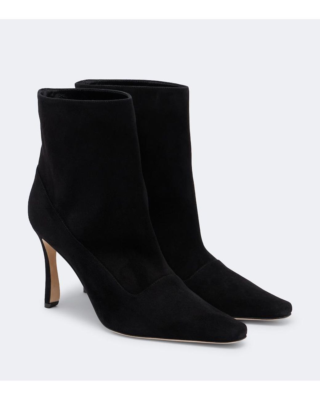 Manolo Blahnik Black Gostatu Suede Ankle Boots