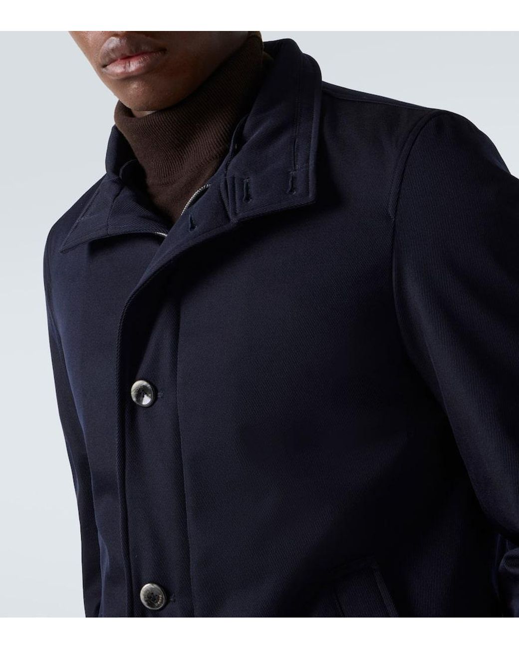 Herno Blue Virgin Wool Jacket for men