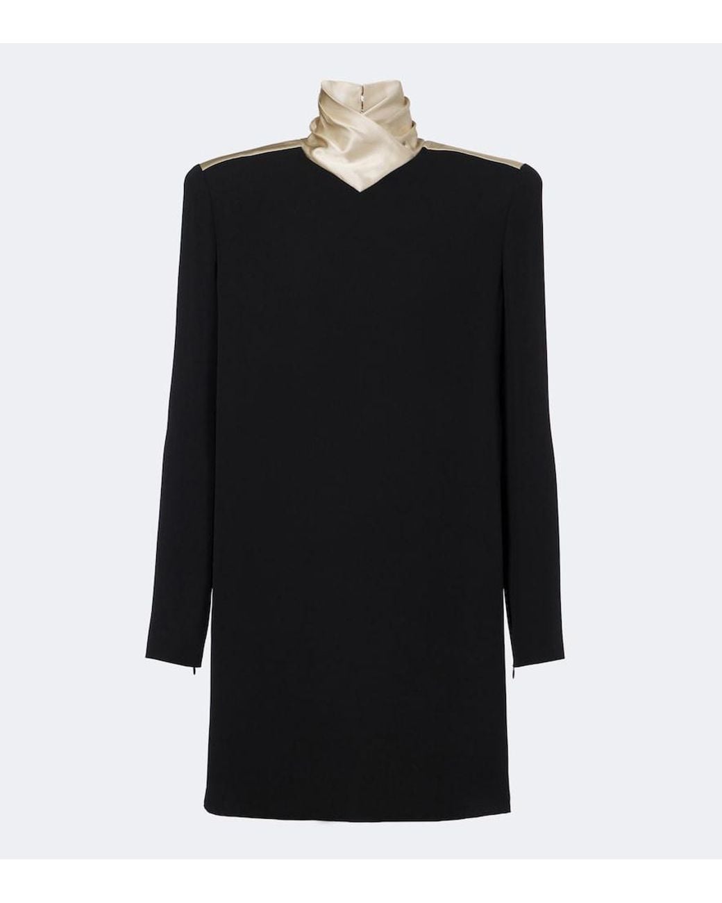 Valentino Garavani Black Cady Couture Satin-Trimmed Minidress