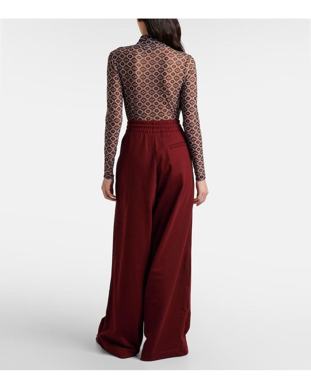 Dries Van Noten Red Cotton Jersey Sweatpants