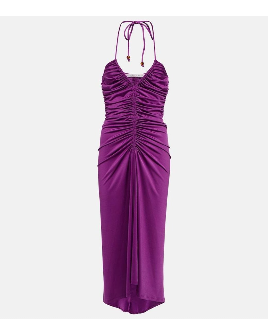 Veronica Beard Purple Saskia Ruched Midi Dress
