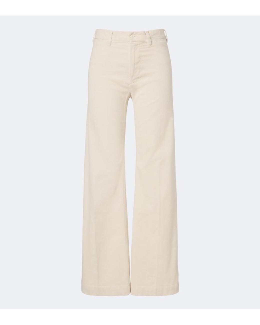 Polo Ralph Lauren Natural Cotton Corduroy Wide-Leg Pants