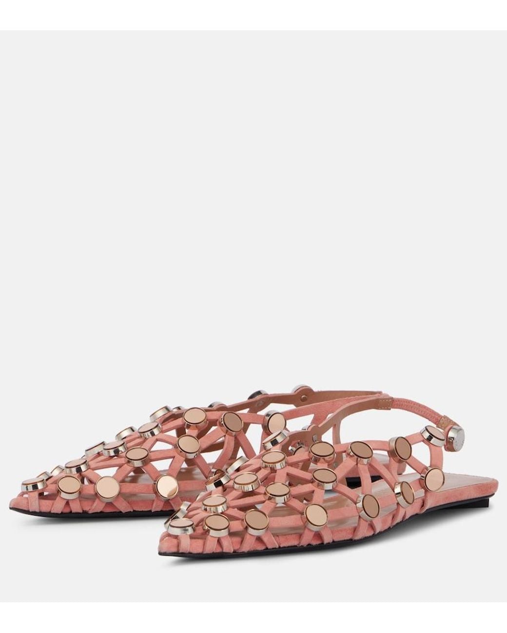 The Attico Pink Grid Ballerina With Strappy Upper