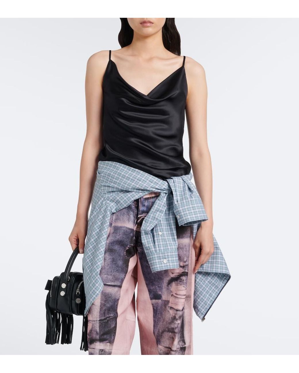 Acne Black Satin Camisole
