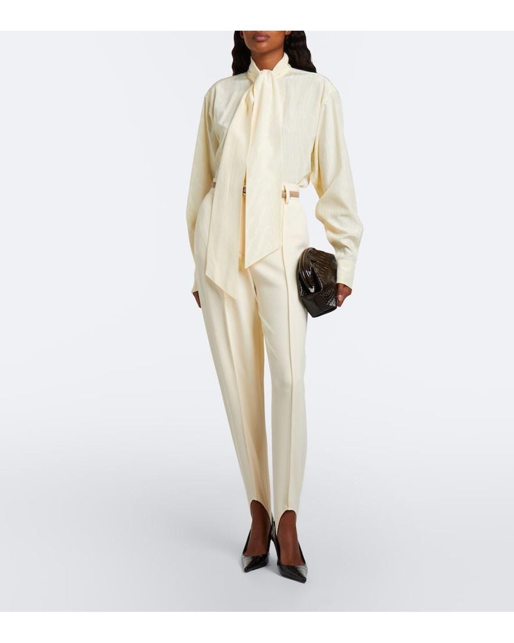 Stella McCartney Natural Cady Stirrup Pants