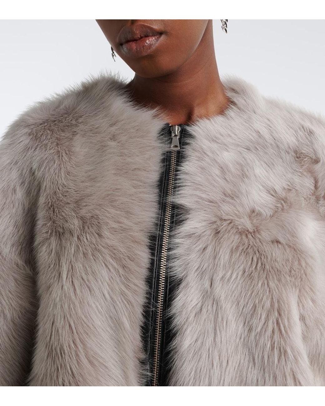 Nour Hammour Gray Dianne Shearling Jacket