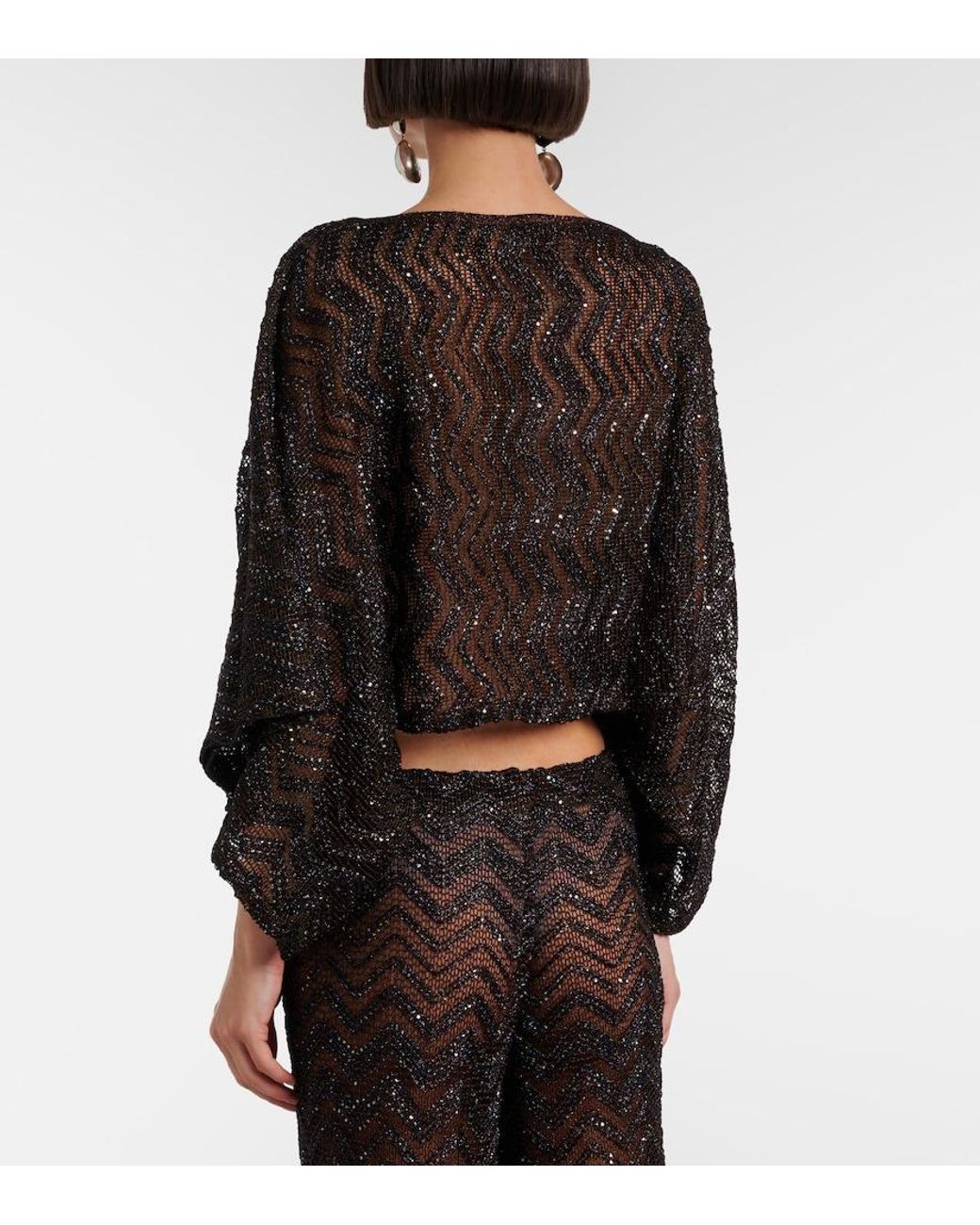 Missoni Black Zigzag Sequined Top
