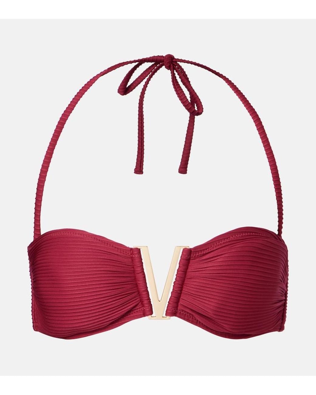 Heidi Klein Red Cassis Halterneck Bikini Top