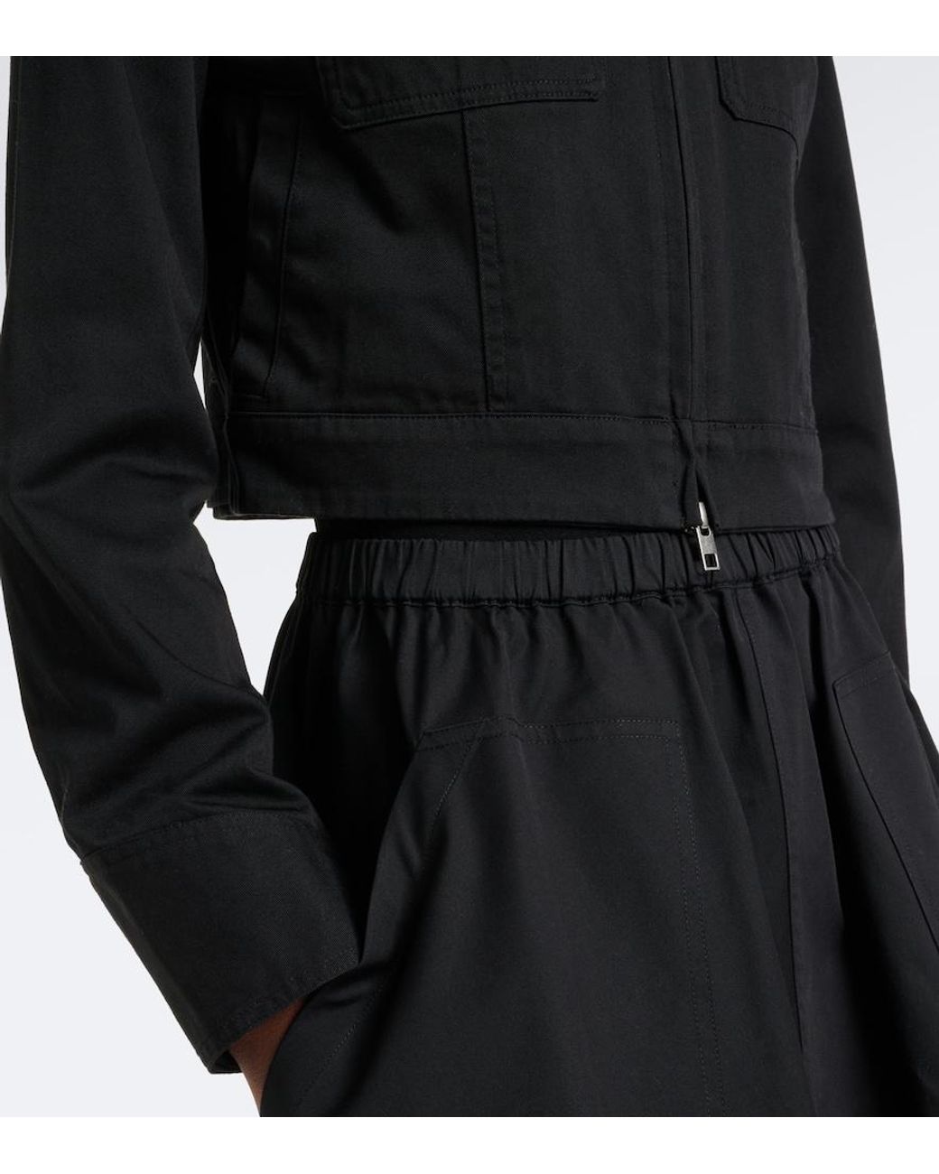 Chaqueta Cropped De Algodon Vince de color Black
