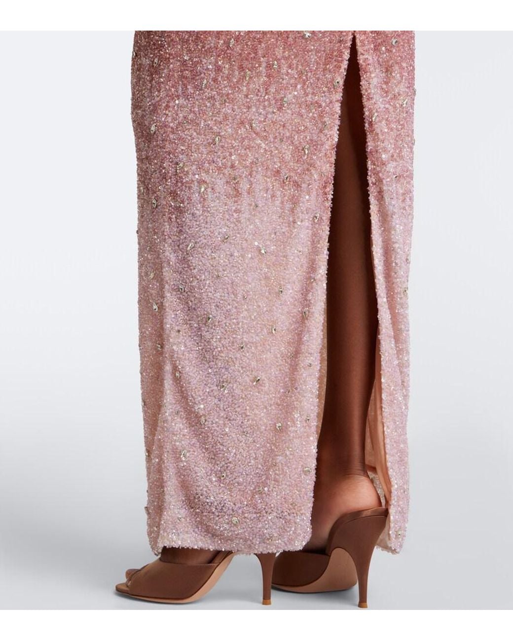 Rachel Gilbert Pink Kaity Embellished Gown