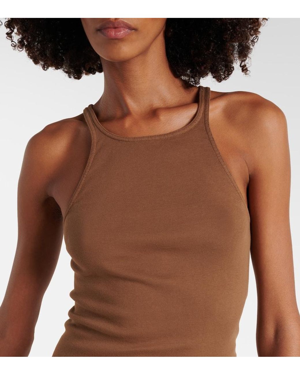 Rick Owens Brown Cotton Minidress