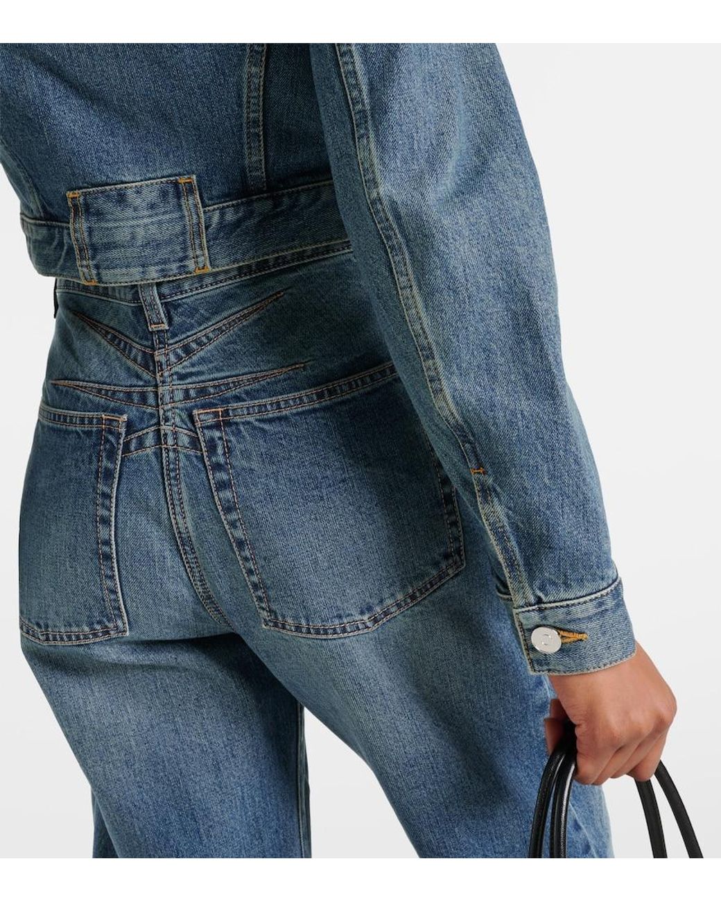 Alaïa Blue Cropped Denim Jacket