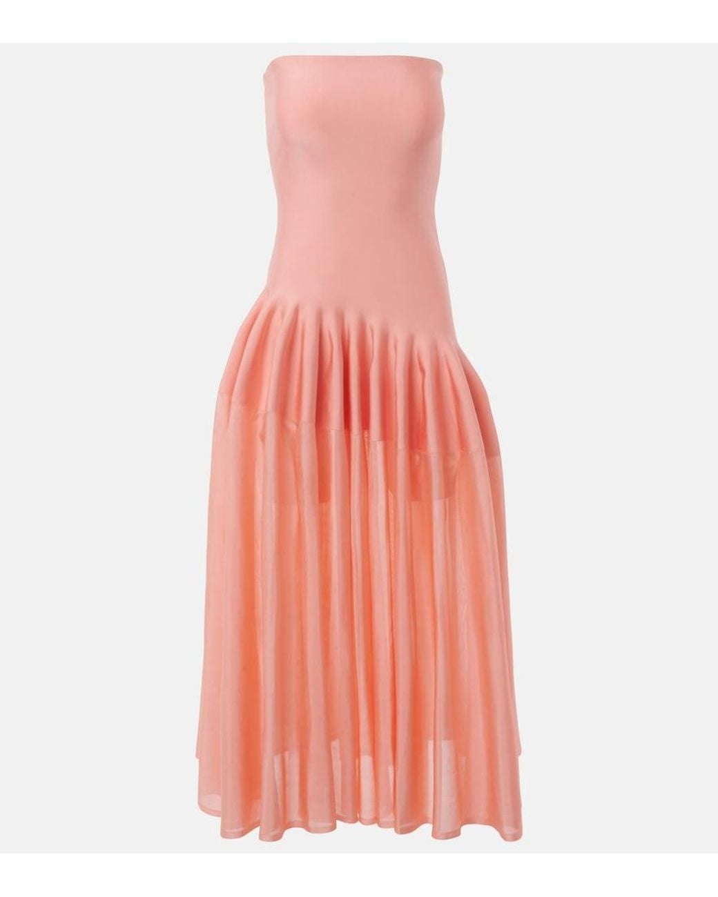 alaia pink dress Pink Slip Silk Maxi Dress