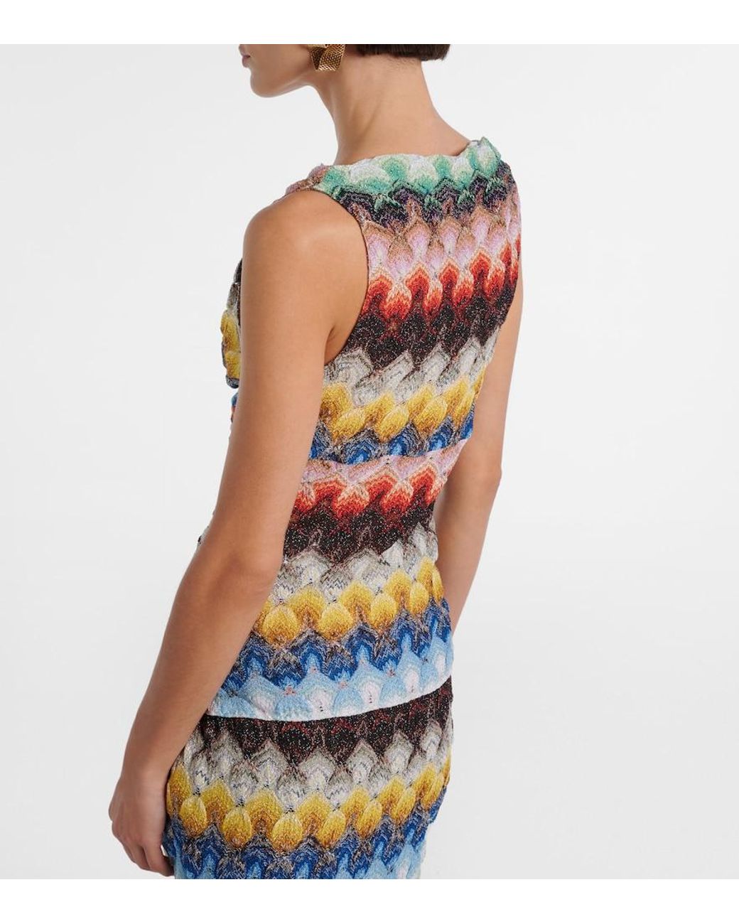 Missoni Multicolor Gathered Lame Top