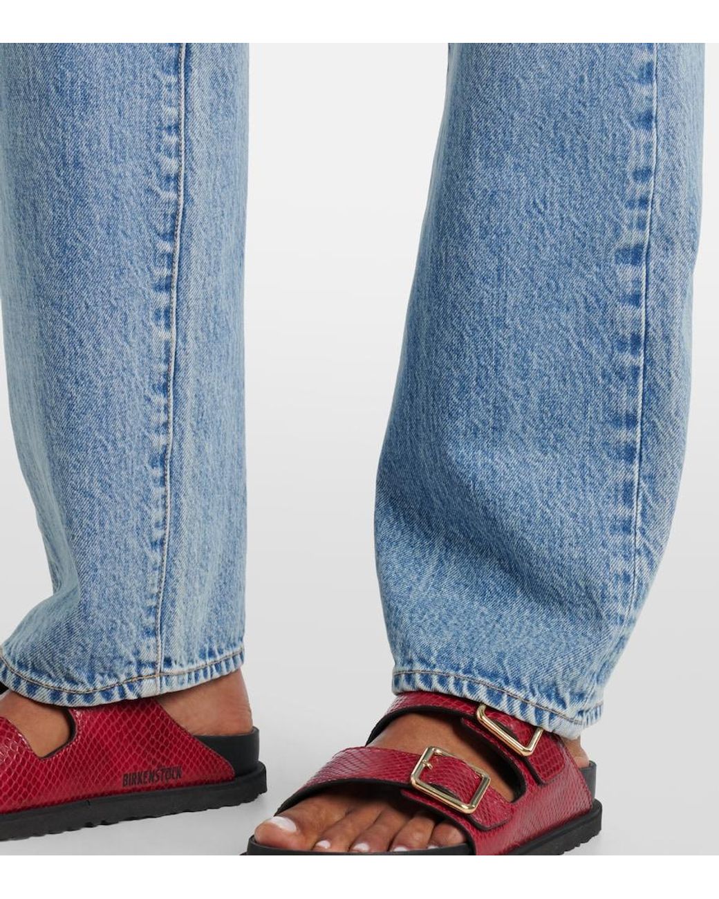 SLVRLAKE Denim Blue Kendra High-Rise Straight Jeans
