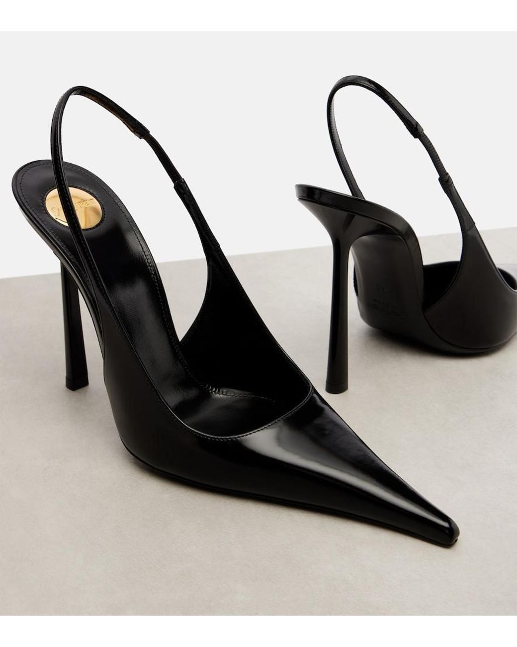 Saint Laurent Black Vendome Slingback Heels