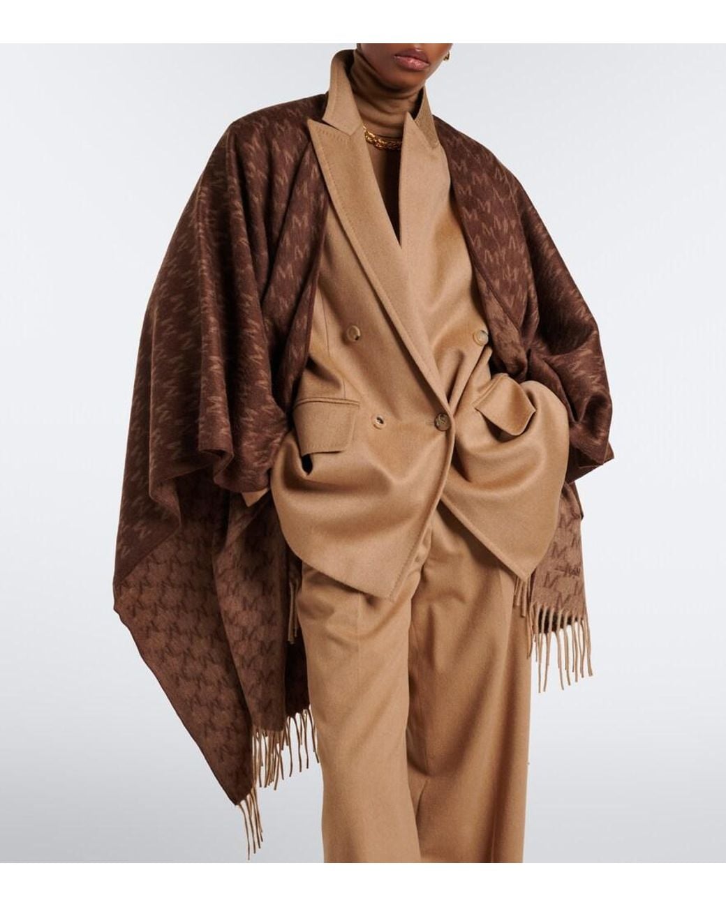 Max Mara Brown Cape Aus Kamelhaar