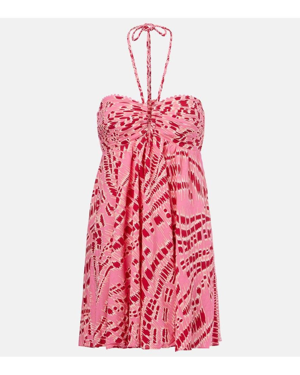 Poupette Red Calla Printed Halterneck Minidress