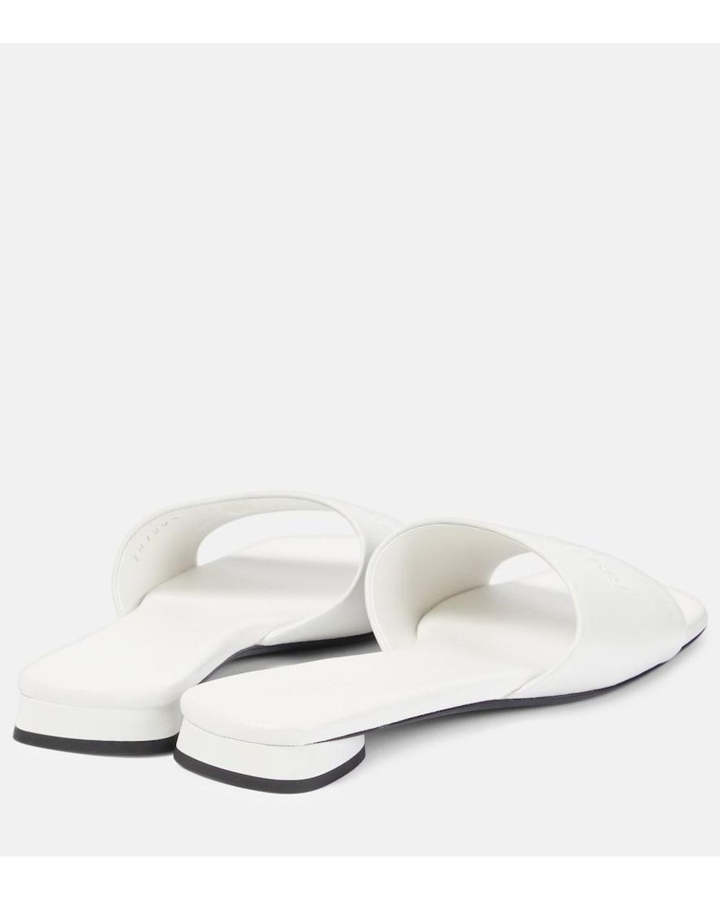 Balenciaga White Duty Free Leather Slides
