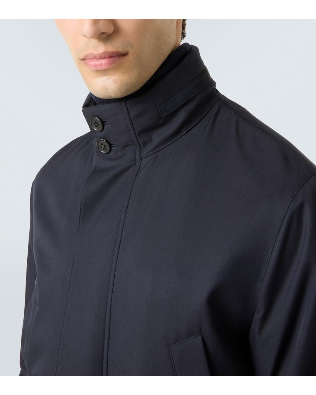Zegna Blue Twill Field Jacket for men