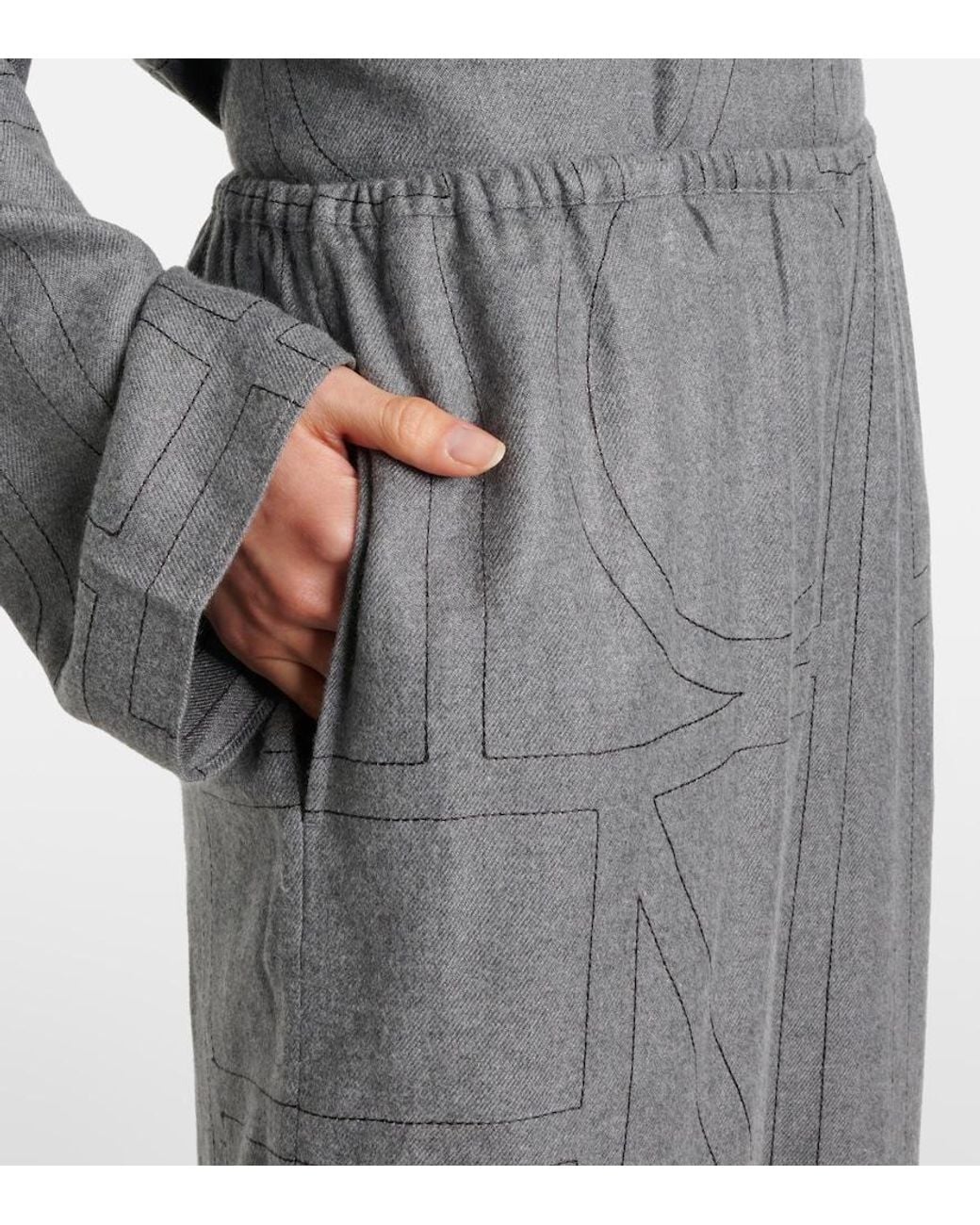 Totême Gray Monogram Trousers