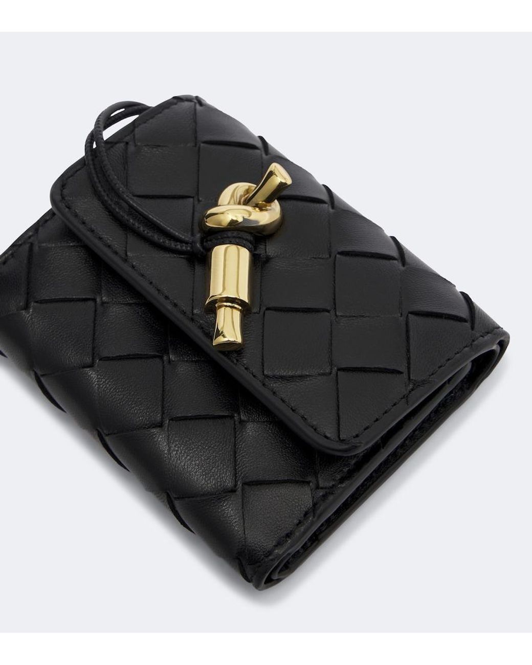 Bottega Veneta Black Andiamo Intrecciato Leather Wallet