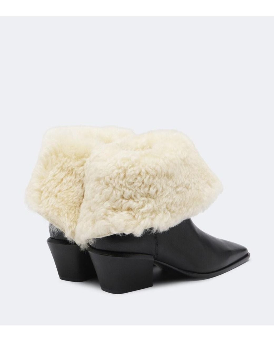 Paris Texas Black Bettina Shearling-Lined Leather Ankle Boots