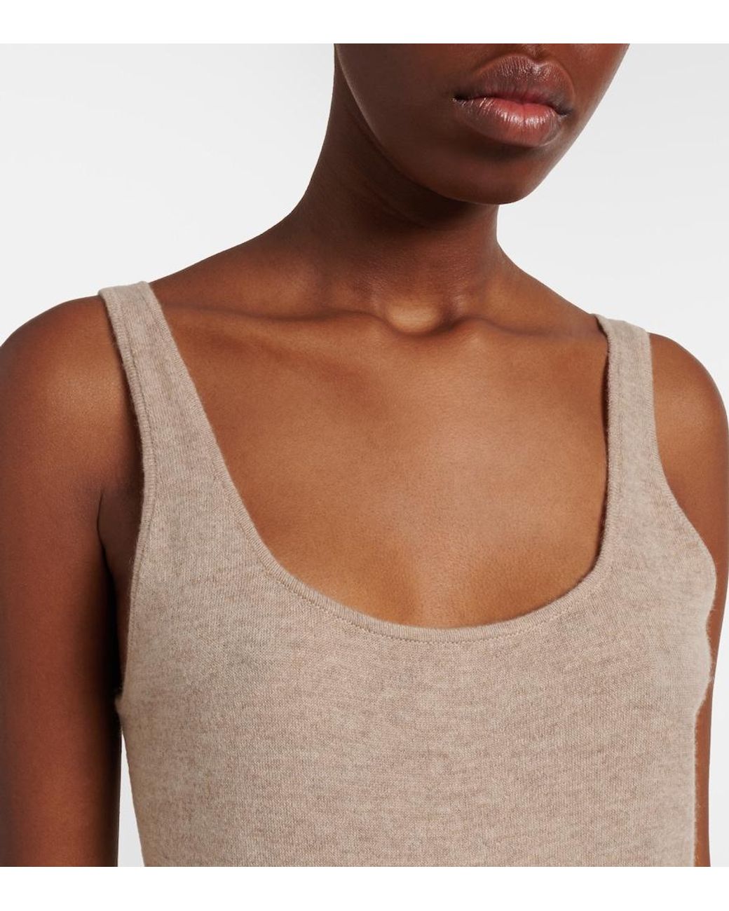 The Row Natural Nareen Knitted Cashmere Maxi Dress