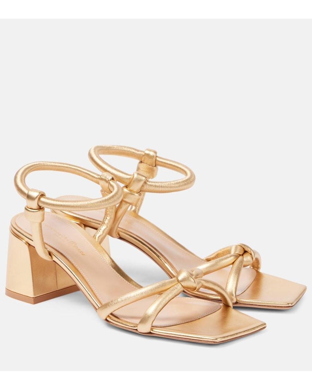 Gianvito Rossi Metallic Juno 55 Leather Sandals