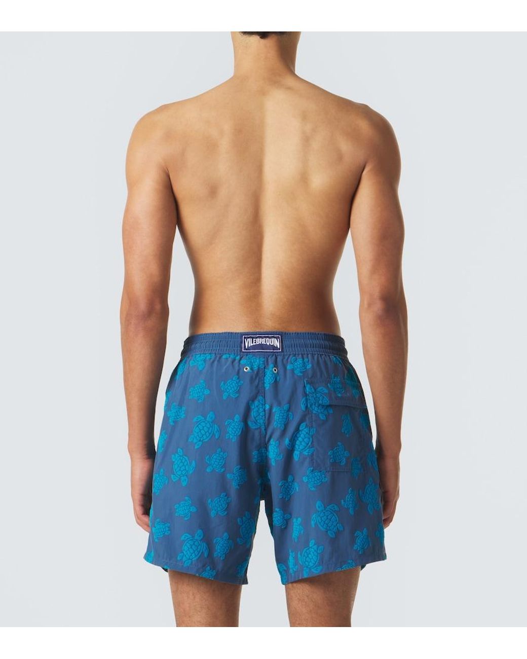 Vilebrequin Blue Moorea Printed Swim Trunks for men