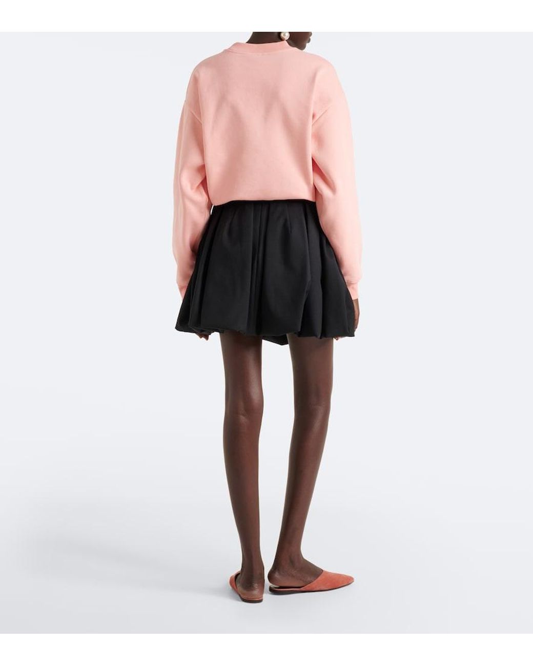 Patou Black Wool-Blend Miniskirt