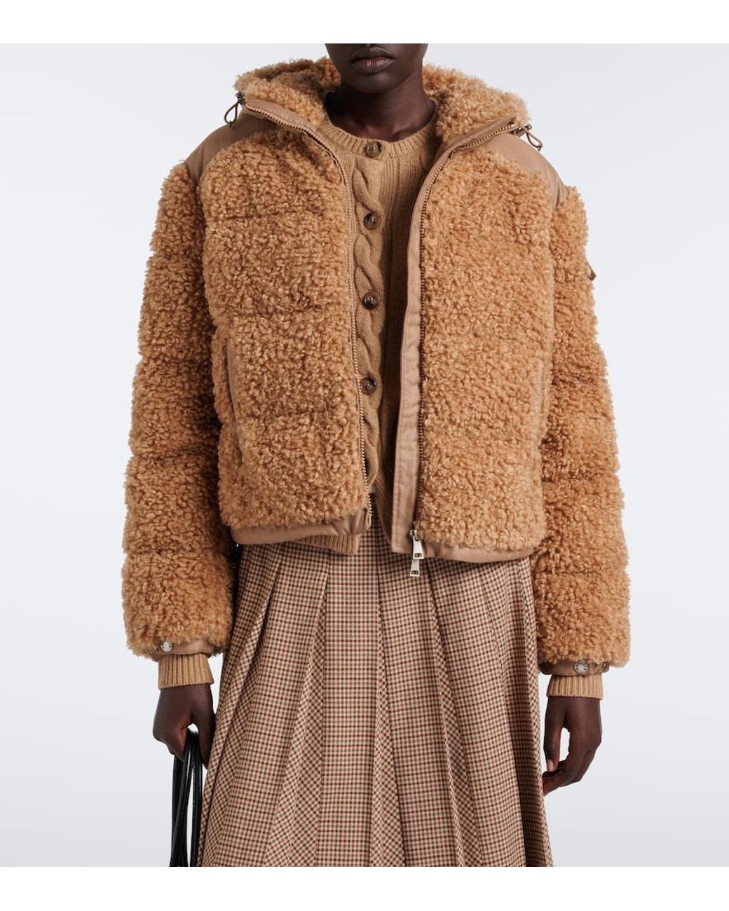 Moncler Brown Alpestre Teddy Down Jacket