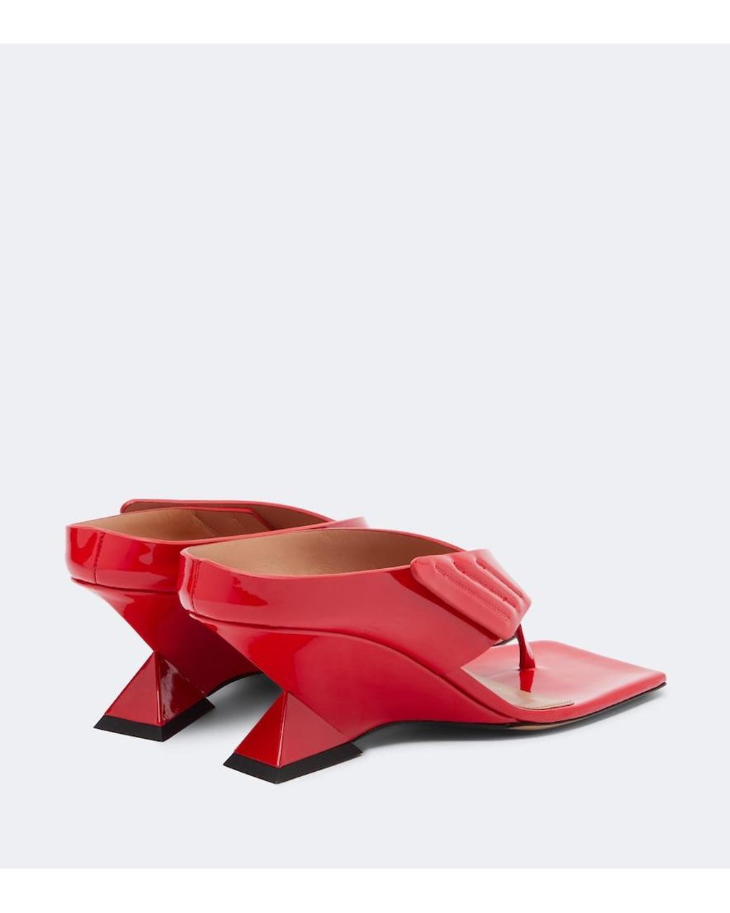 The Attico Red Cheope Patent Leather Thong Sandals