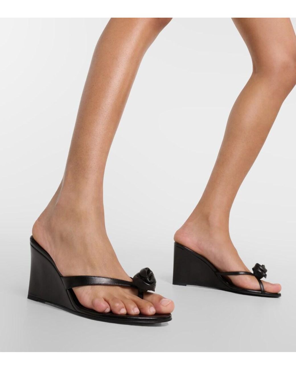 Magda Butrym Black Wedge Heeled Sandals