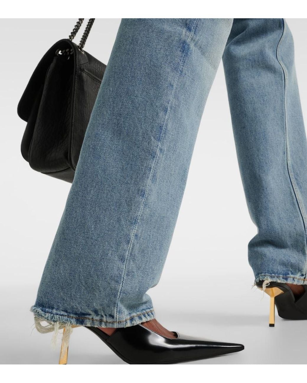 Saint Laurent Blue Nico High-Rise Straight Jeans