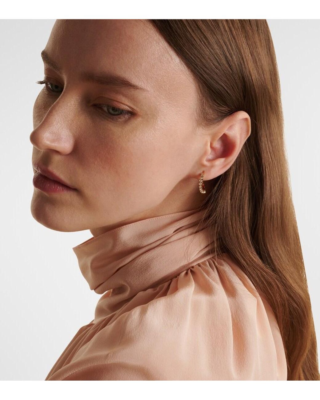 Sophie Bille Brahe Metallic Courant 18Kt Single Earring With Diamonds