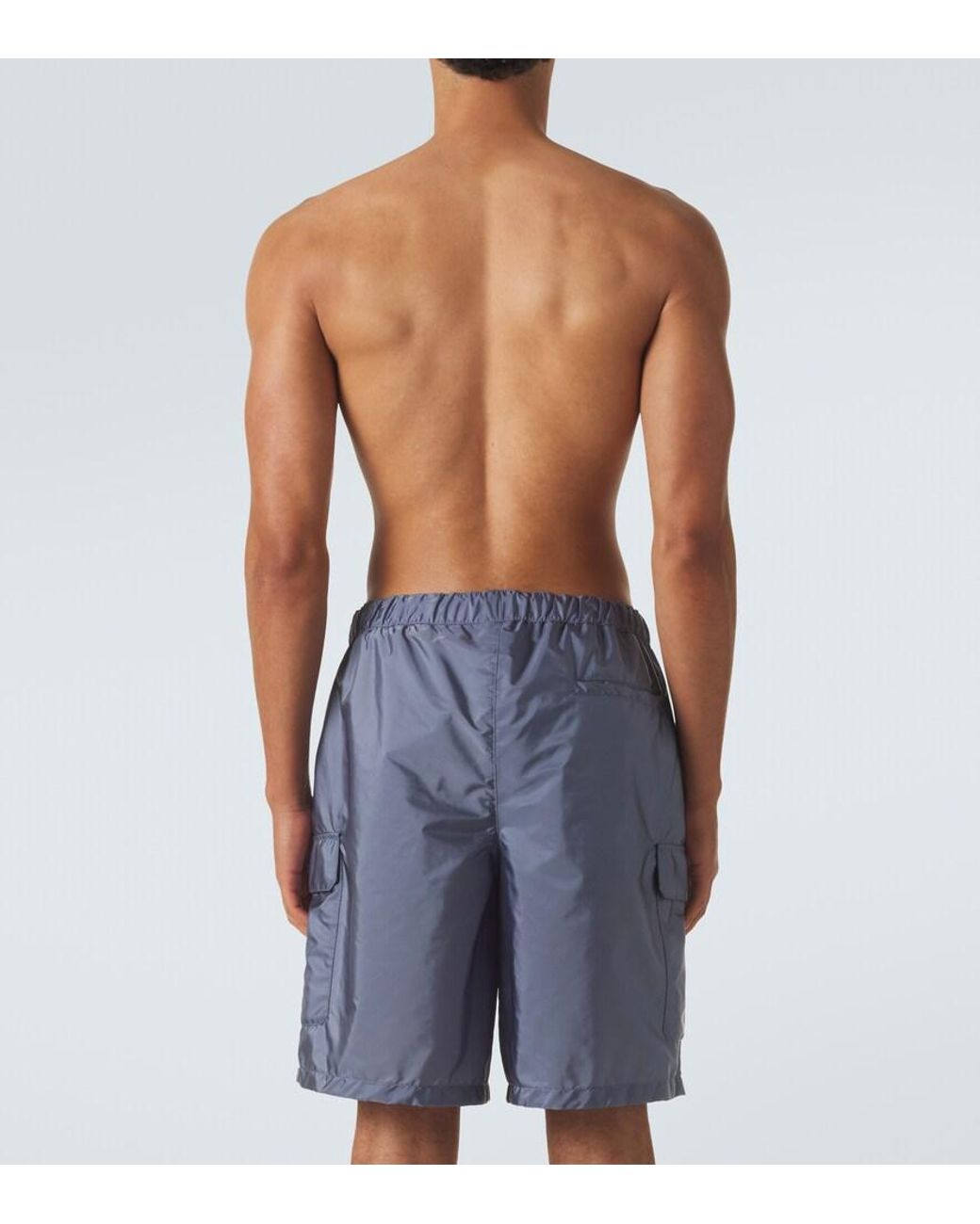 Prada Blue Re-Nylon Swim Trunks for men