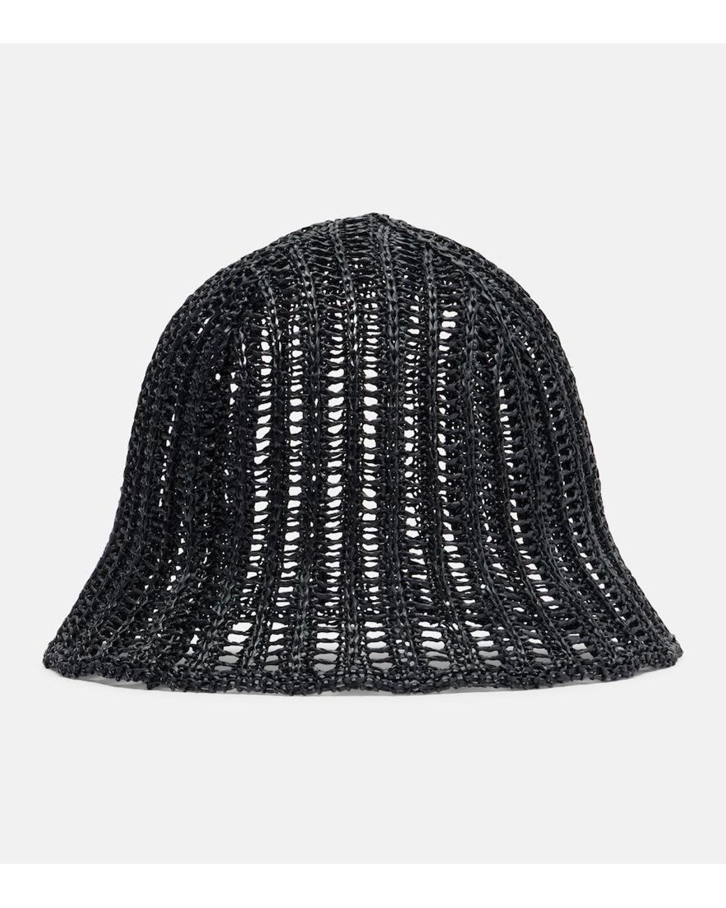 Brunello Cucinelli Black Woven Bucket Hat