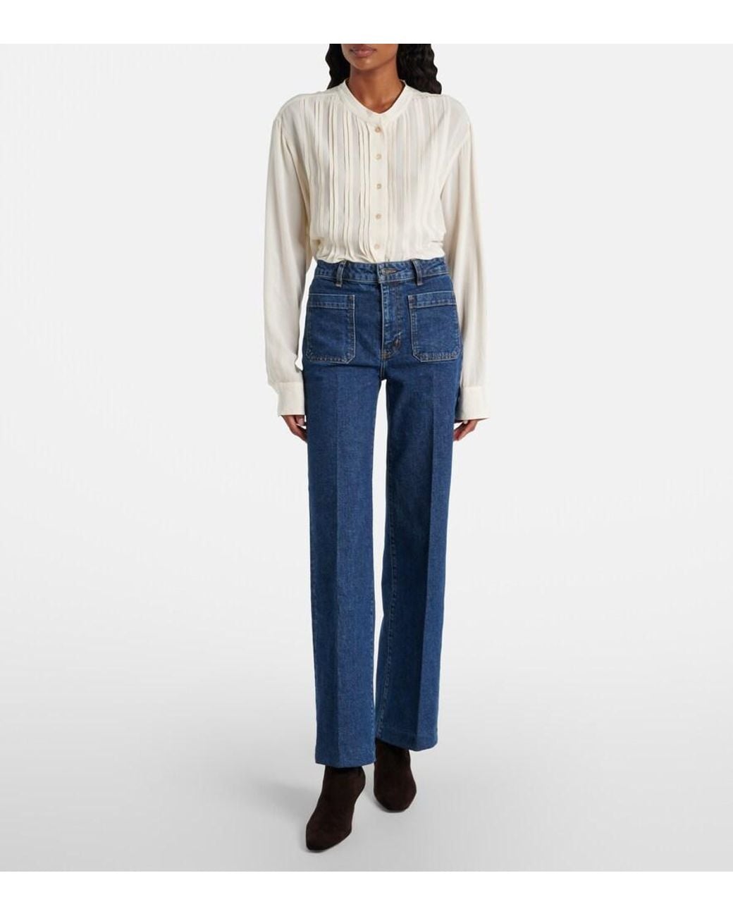 FRAME Blue Refined Saturn Straight Jeans