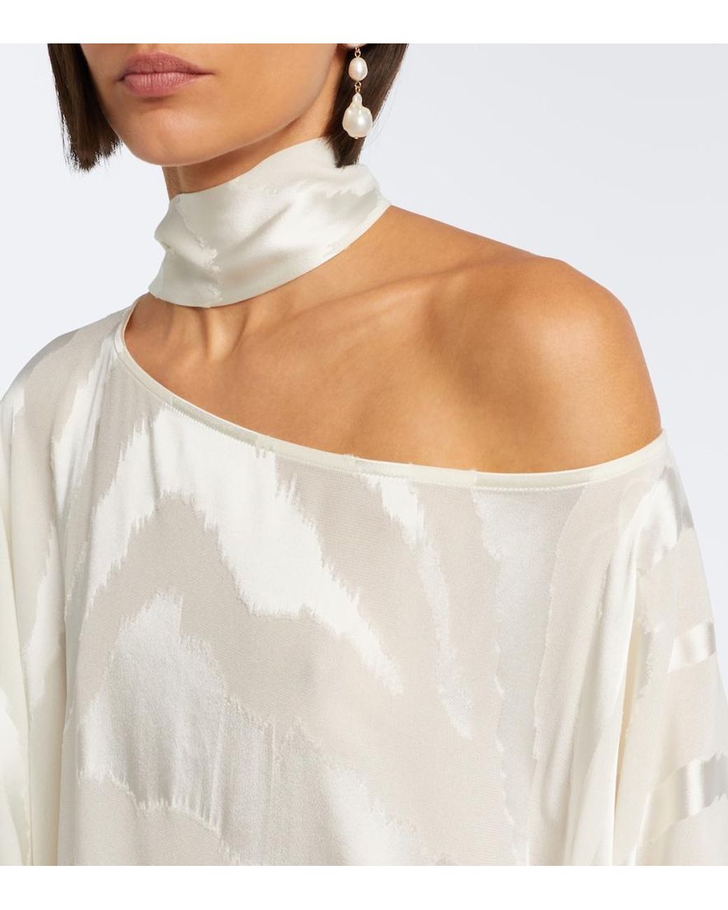 Taller Marmo White Streep Scarf-Detail Fil Coupe Kaftan