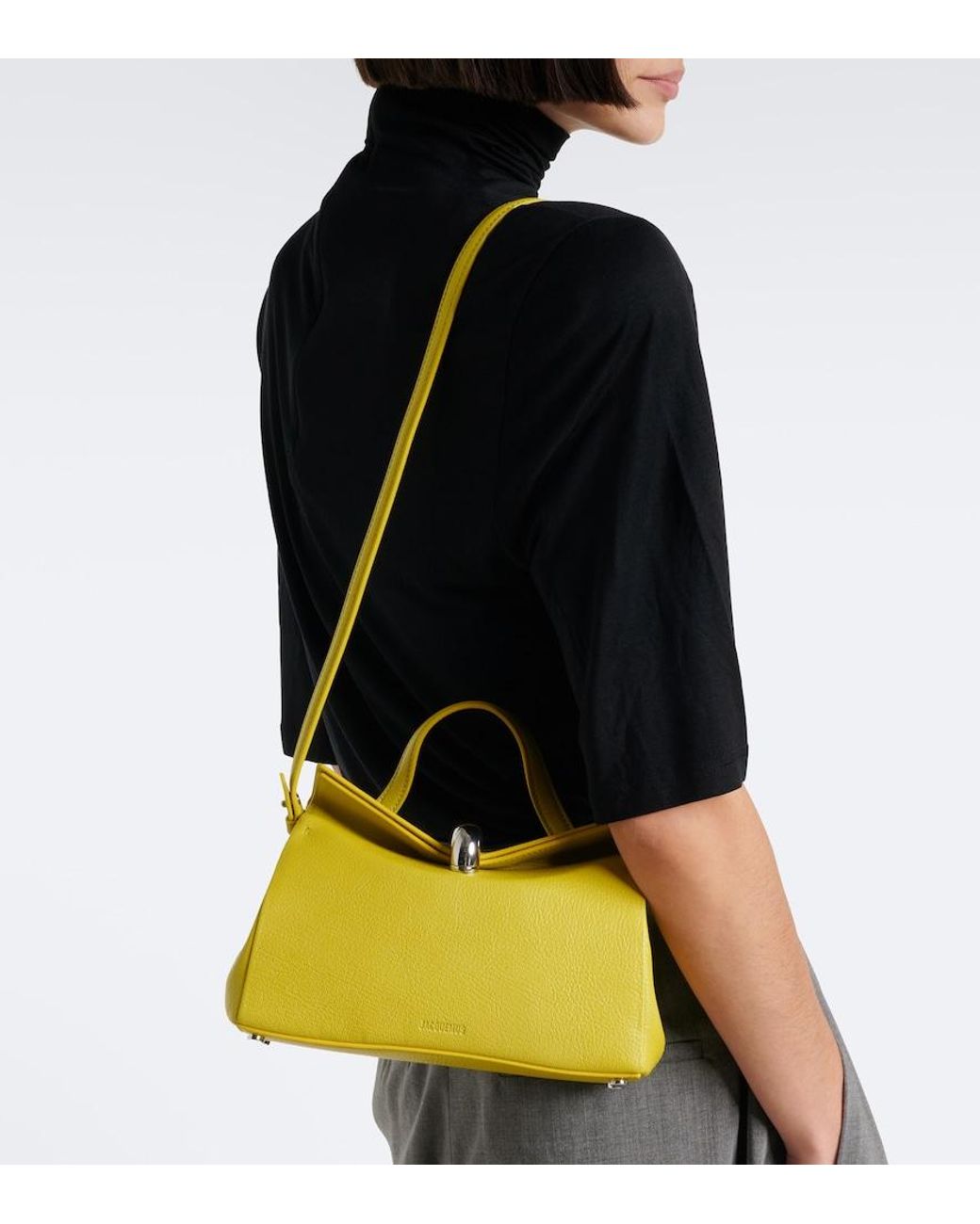 Jacquemus Yellow Valerie Small Leather Top-Handle Bag