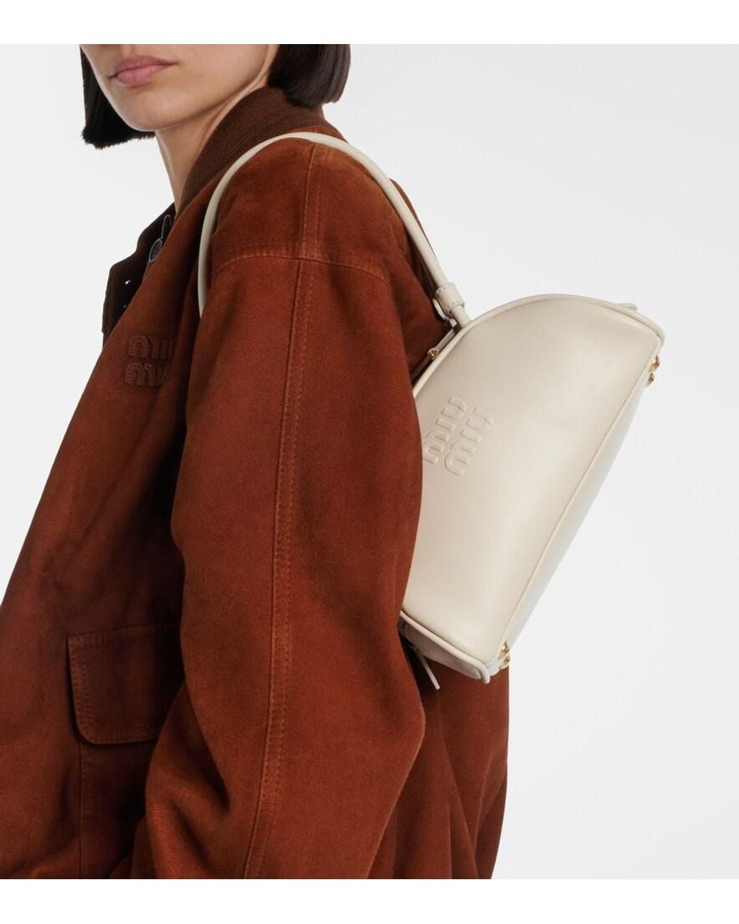 Miu Miu Natural Beau Small Leather Bowling Bag