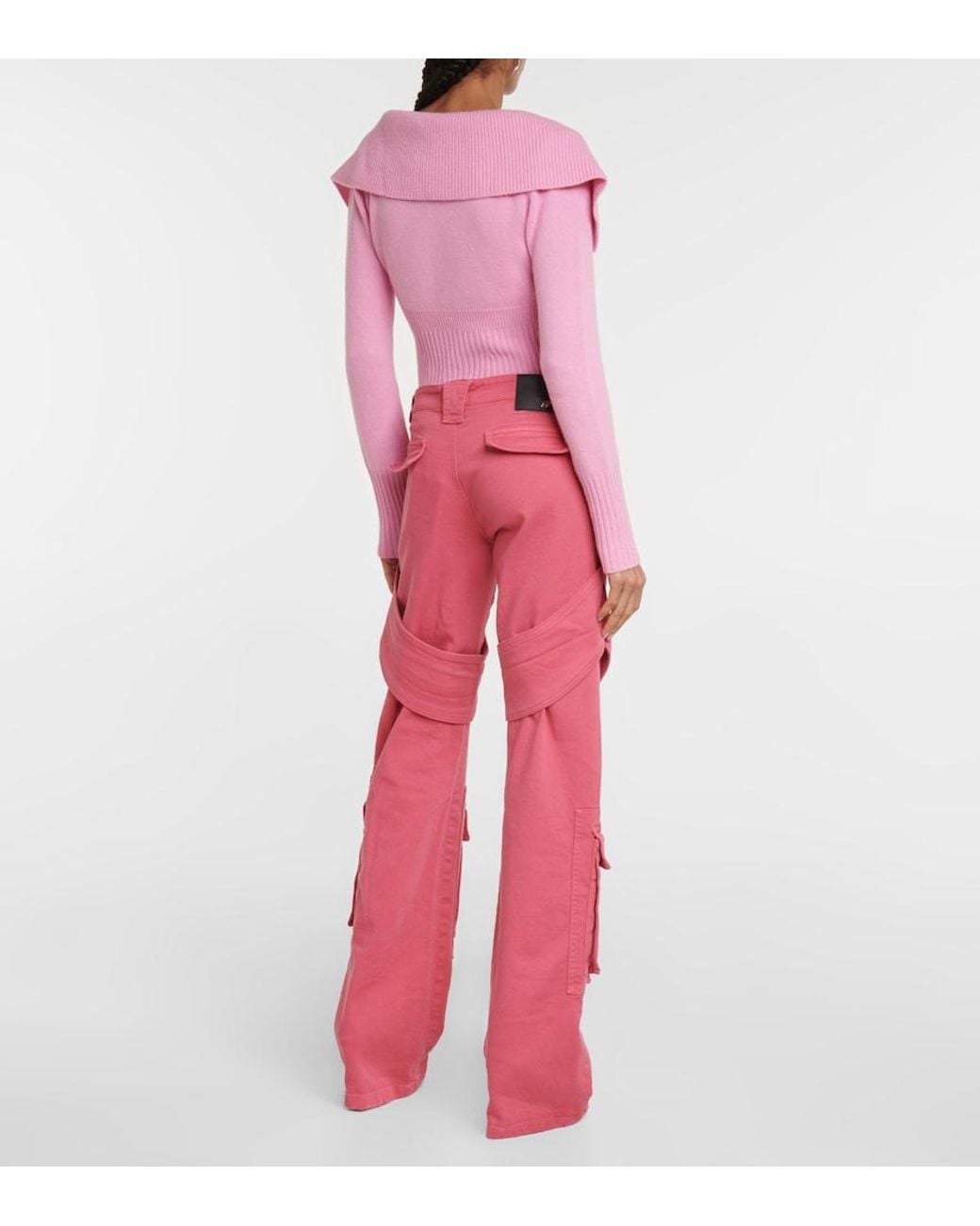 Blumarine Pink Denim Cargo Pants