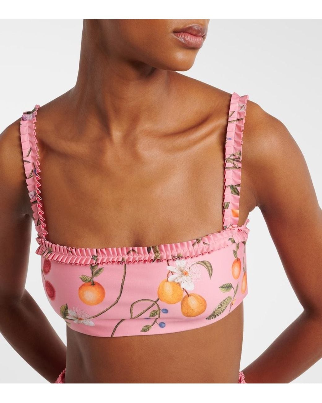 Agua Bendita Pink Olmo Printed Bikini Top