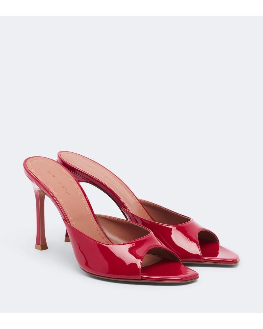 AMINA MUADDI Red Alexa Patent Leather Mules