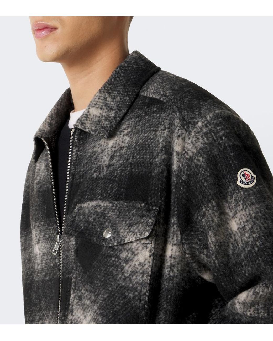 Moncler Black Archivio Checked Jacket for men