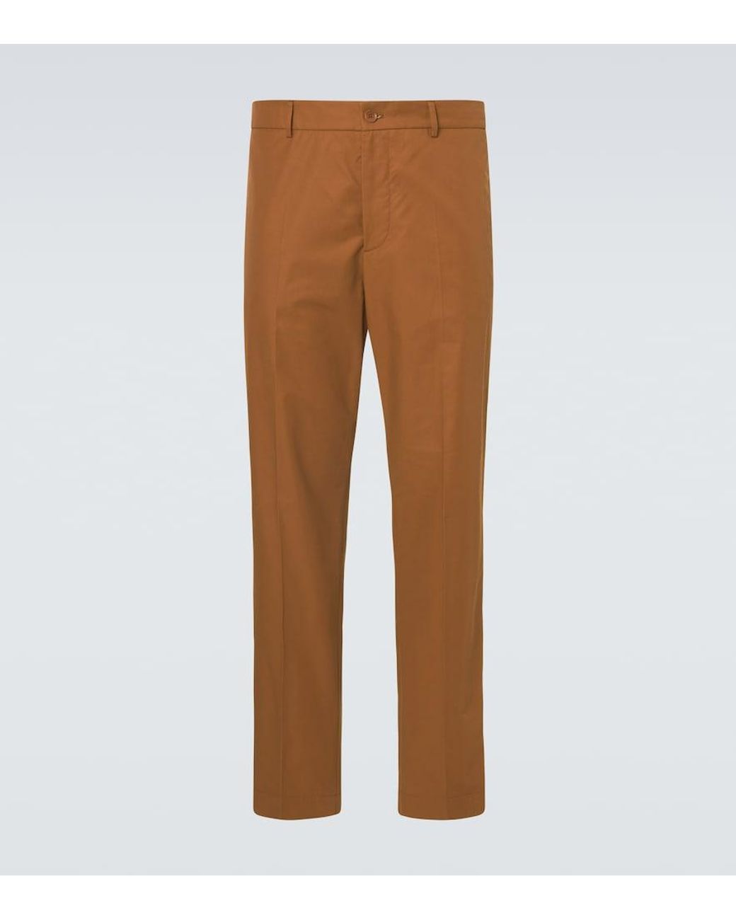 Moncler Brown Cotton-Blend Straight Pants for men